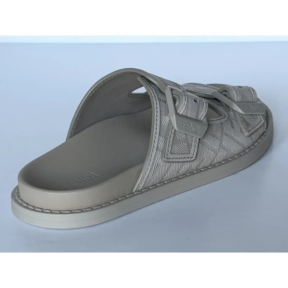 Fendi Men's FF Feel Slide Sandals Beige 11 US/10 UK IT 7X1604 NIB $1050